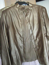 VINTAGE 80er 90er Kunstleder Jacke Gürtel BRONZE New Look 38 40 Disco Party
