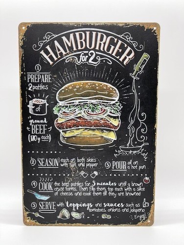 Blechschild hamburger 20x30cm - blechschild,