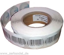1 Rolle =1000 RF Klebeetiketten R40 rund Ø40 Dummy Barcode 8.2MHz Warensicherung