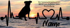 Aufkleber Hund Jack Russel Herzschlaglinie Wohnwagen, Auto