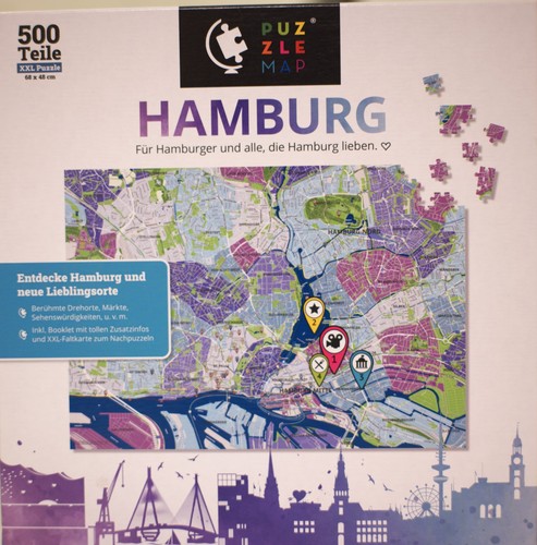 Puzzel map hamburg 500 - map,