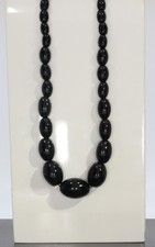 schwarze Onyx-Steinkette mit