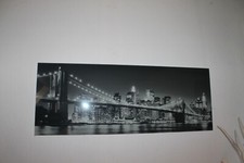 Glasbild schwarz-weiß New York Brooklyn Bridge 80 x 30 einwandfrei nur Abholung