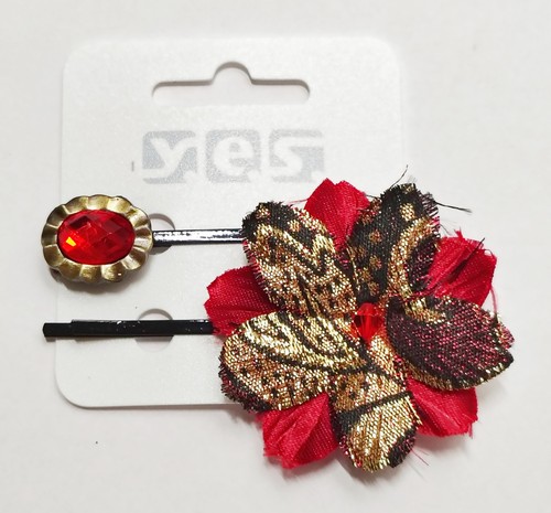 Haarklemmen rot blume - 2x,