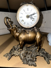 Seltene Imperial Elefanten Uhr Tischuhr Bronze Vintage Defekt/Revision nötig