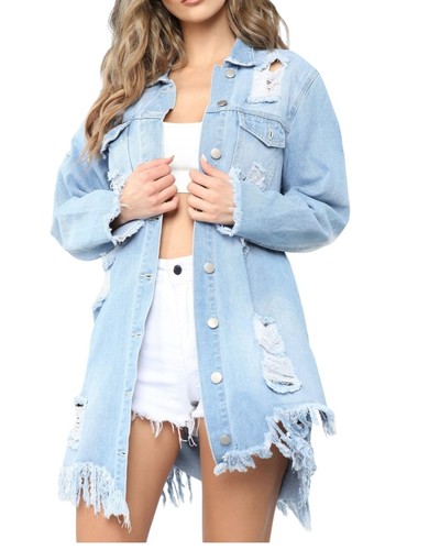 Damen jeansmantel jeanskleid - jeansmantel,