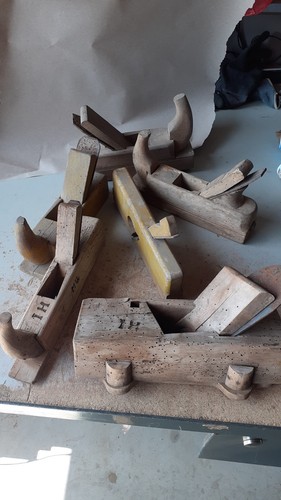 6st alte holzhobel - alte,