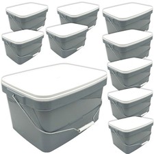 10 Eimer 18 Liter Deckel grau