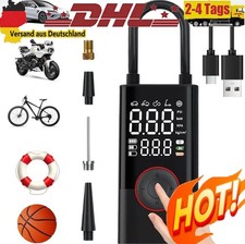 LCD Elektrische Luftpumpe mit Akku Auto Reifen Druckluft Fahrrad Kompressor DE