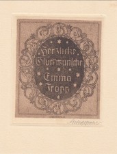 Glückwunsch Radierung Gerhard Wedepohl 1893-1930 Schrift Menschlein Akt