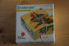 Selecta Würfelpuzzle Zookinder Holz 4 Würfel