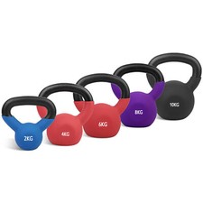 Kettlebell Set Gusseisen Neopren Beschichtung, Krafttraining für Gym 30kg 58kg