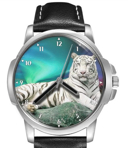 Weißer tiger lederarmband - weißer,