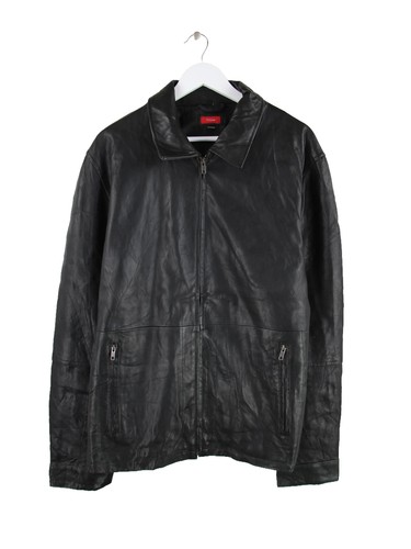 Vintage leder jacke schwarz - schwarz, xl