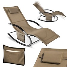B-Waren Swingliege Schaukelliege Sonnenliege Liegestuhl Braun OGS28-BRx2-bwaren