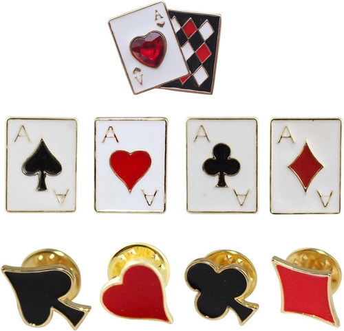 Anstecker pin 9pcs poker - anstecker,