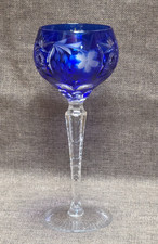 Nachtmann Kristall Weinglas Römer Dekor Traube Überfang blau