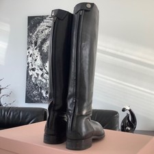 1000€ HUGO BOSS Stiefel Reiter-Boots LEDER schwarz-ausverkauft bequem 38 mega