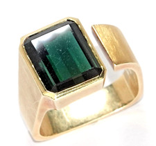 Ring Gold Herren Turmalin 5,26ct. 585/14K Gr. 58-60 offene Ringschiene 11,8g
