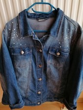 Leichte Jeansjacke in Gr.48 mit Strasssteinen