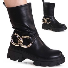 Damen plateau stiefeletten - damen,