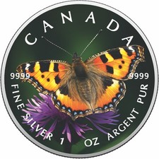  2025 Canada 1oz 9999 Silver BU Ember of the Thistle Colourized