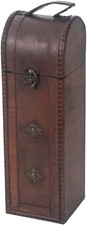 HMF Vintage Deko Geschenkbox mit Deckel aus Holz Flaschenbox Weinbox