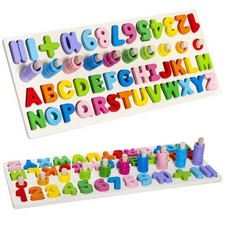 Holzpuzzle alphabet und zahlen - alphabet,