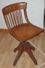 büro holz FEDER DREH stuhl lehne bauhaus design alt vintage loft top deko unrest