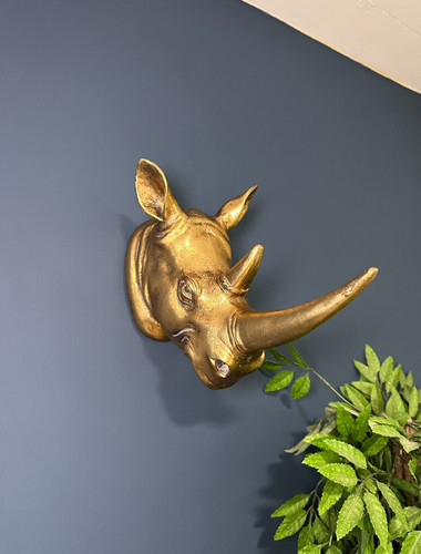Gold nashorn kopf wanddeko - kopf,