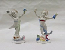 Alte Paar Engel Kinder Tanzfiguren ,Porzellan „Jahreszeiten“ 1940-1970er