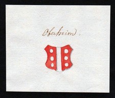 18. Jh. Oberheim Handschrift Manuskript Wappen manuscript coat of arms