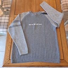 OXBOW Herren Pullover Grau Pulli Extra Large XL Grafik Vintage Langarm
