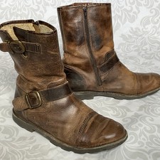 Kickers Herren Boots Stiefelette Stiefel Bikerstiefel Größe 43 Leder braun