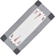 Advent Weihnachten Wichtel Tischläufer 90x40cm grau weiß rot Adventdeko  gepfleg