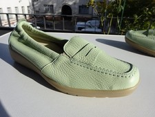 VITAFORM Dam Ballerinas Leder Hirschleder Gummirand Hellgrün Germany Gr.38 H Neu