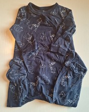 Baby Schlafanzug Gr. 68 von Topomini blau mit Tiermotiven Druckknopfverschluss