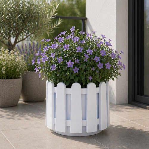 Blumentöpfe weiß 19 - 5x,