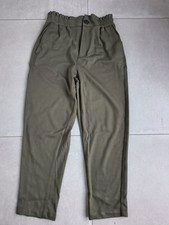 Lässige Hose Zara Paperbag Stoff Khaki 36 38 S M Knöchel