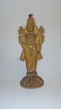 Asiatische Gottheit Priester Holz Statuette handarbeit H22 cm 1960