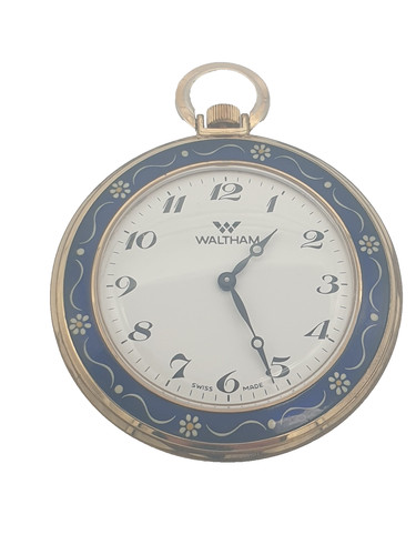 Waltham taschenuhr mit emaille - taschenuhr,