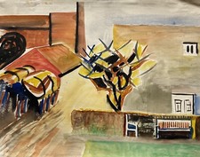 Naiver Expressionist Hinterhof