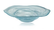 Budawi® Brunnenschale Flower rund türkis Glasschale 40 cm Nebler Zimmerbrunnen