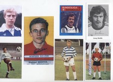 7 versch. orig sign Fund Repro Fussball Autogramm Bilder aus Sammlung alt selten