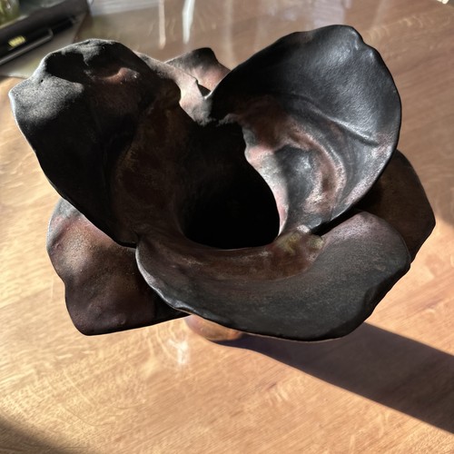 Terrakotta vase blütenform - terrakotta,