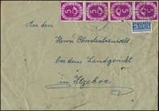 Landpost-Stempel 4b Thalingbuhren über MELDORF (HOLST.) Brief 1953 nach Itzehoe