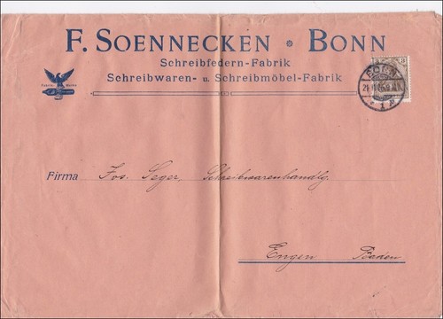 Perfin brief aus bonn - brief,