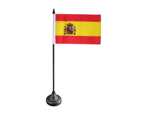 Tischflagge spanien mit wappen - mit,