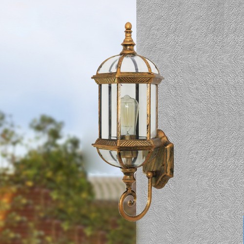 Metall glas wandleuchte gold - metall,