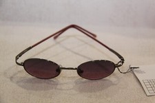KLEINE SONNENBRILLE FARB BRILLE GLÄSER OVAL WEINROT RAHMEN ANTHRAZITFARBEN